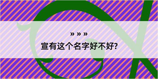 宣有这个名字好不好?