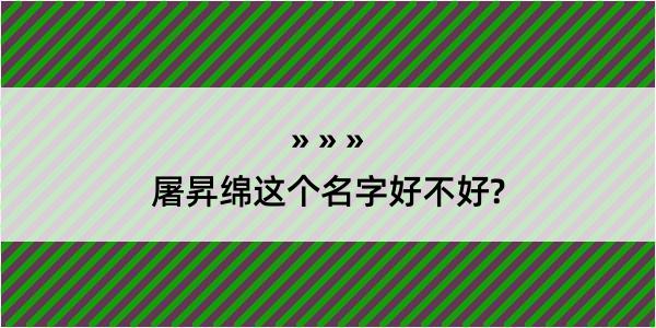 屠昇绵这个名字好不好?