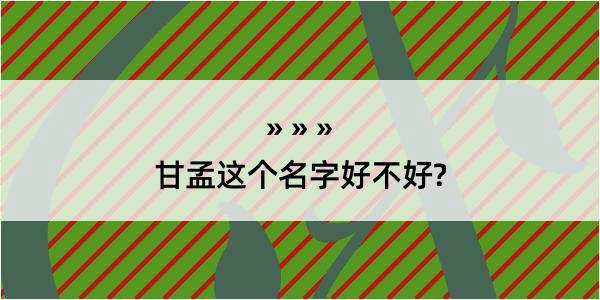 甘孟这个名字好不好?