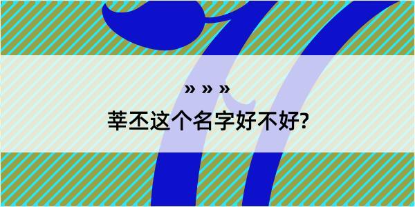 莘丕这个名字好不好?