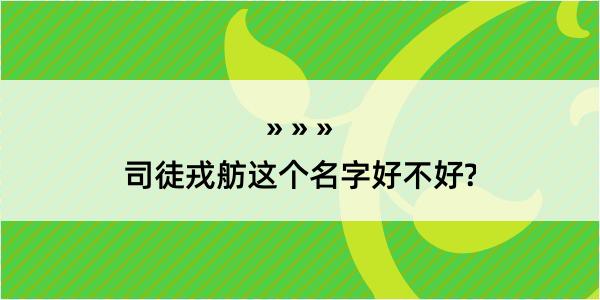 司徒戎舫这个名字好不好?