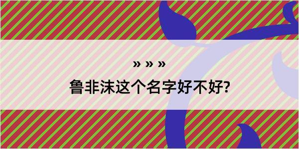 鲁非沫这个名字好不好?