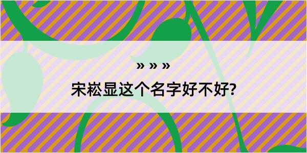 宋崧显这个名字好不好?