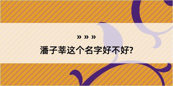 潘子莘这个名字好不好?