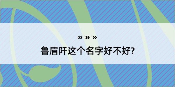 鲁眉阡这个名字好不好?