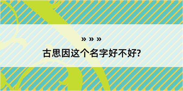 古思因这个名字好不好?