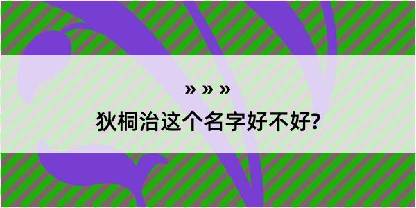 狄桐治这个名字好不好?