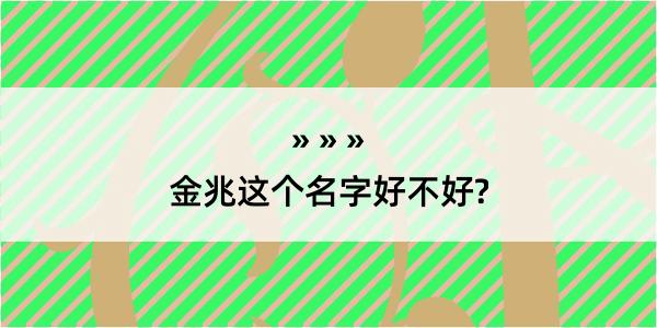 金兆这个名字好不好?