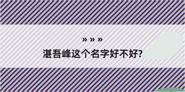 湛吾峰这个名字好不好?