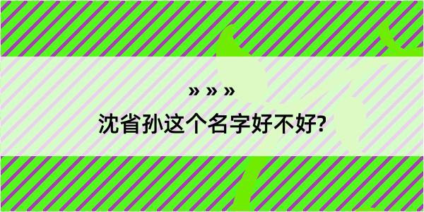 沈省孙这个名字好不好?