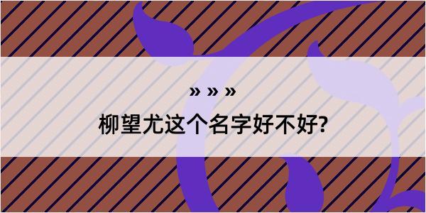 柳望尤这个名字好不好?