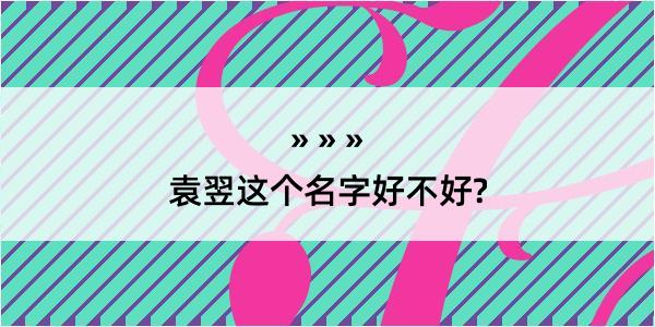 袁翌这个名字好不好?