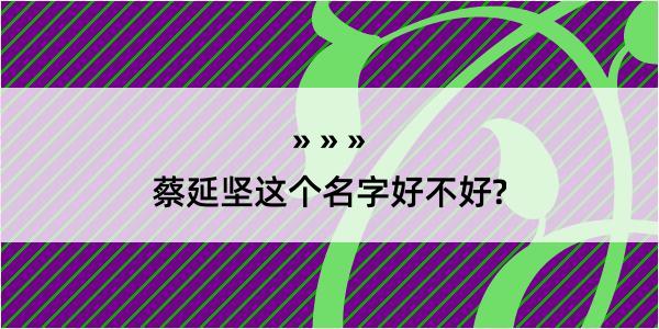 蔡延坚这个名字好不好?