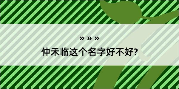 仲禾临这个名字好不好?