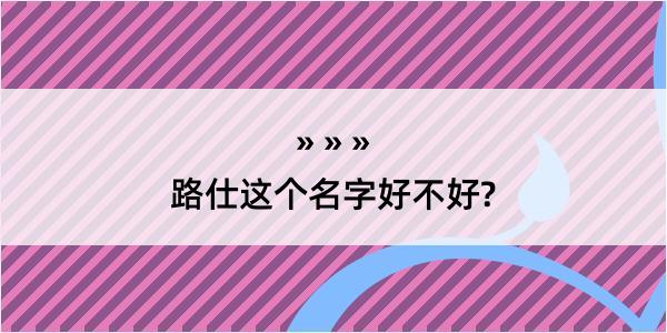 路仕这个名字好不好?