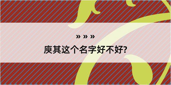 庾其这个名字好不好?