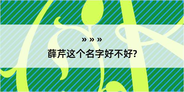 薛芹这个名字好不好?