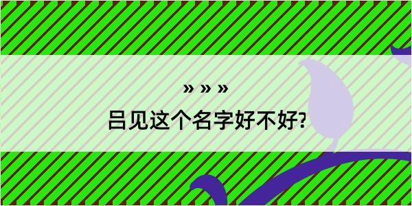 吕见这个名字好不好?