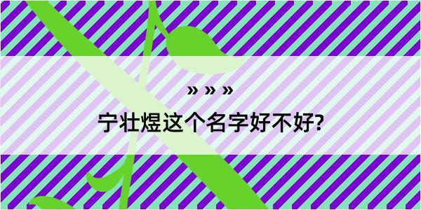 宁壮煜这个名字好不好?