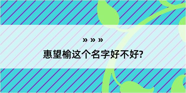 惠望榆这个名字好不好?