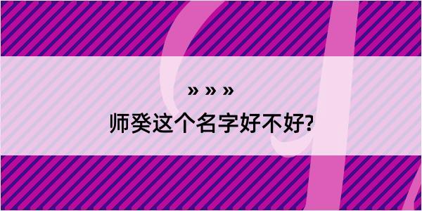 师癸这个名字好不好?