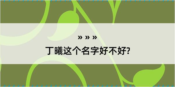 丁曦这个名字好不好?