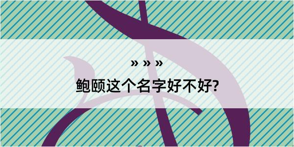 鲍颐这个名字好不好?