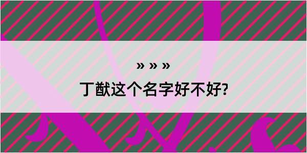 丁猷这个名字好不好?