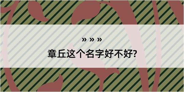 章丘这个名字好不好?