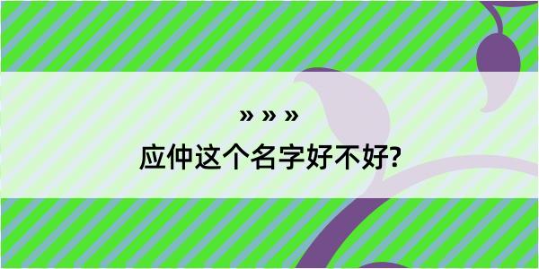 应仲这个名字好不好?