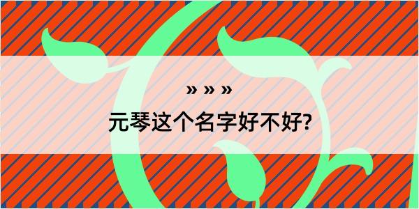 元琴这个名字好不好?