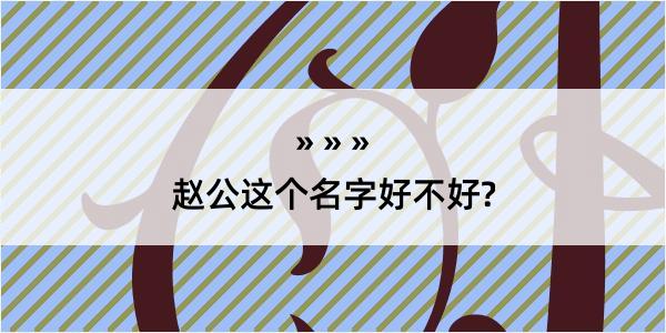 赵公这个名字好不好?