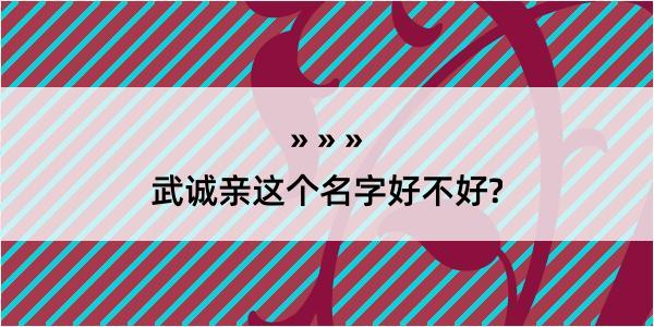 武诚亲这个名字好不好?