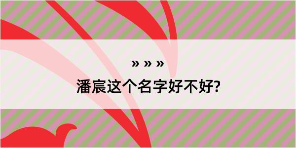 潘宸这个名字好不好?