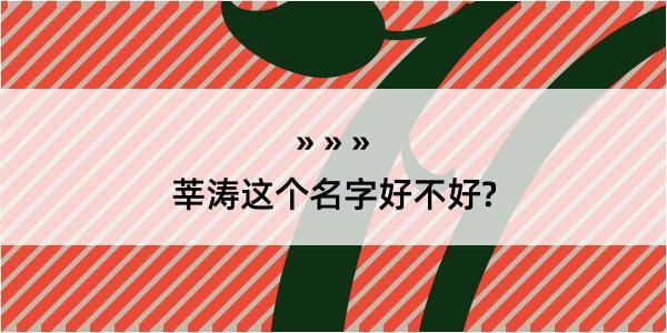 莘涛这个名字好不好?