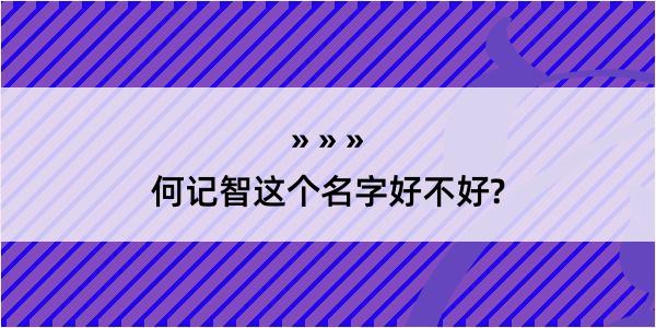 何记智这个名字好不好?