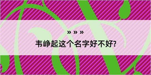 韦峥起这个名字好不好?