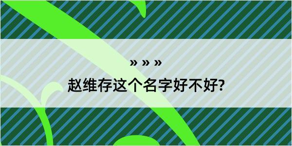 赵维存这个名字好不好?