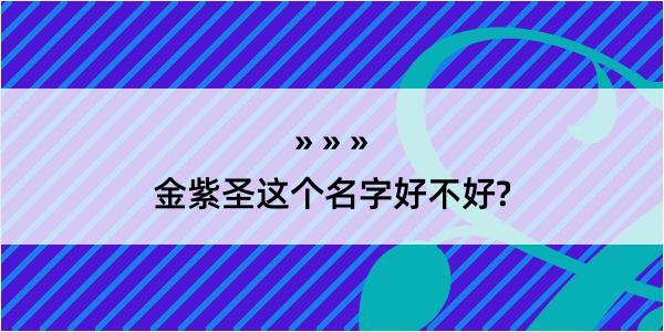 金紫圣这个名字好不好?