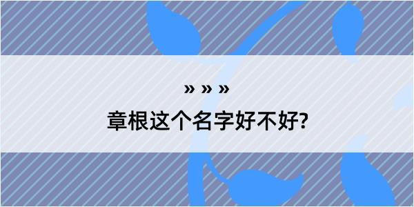 章根这个名字好不好?