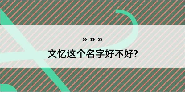 文忆这个名字好不好?