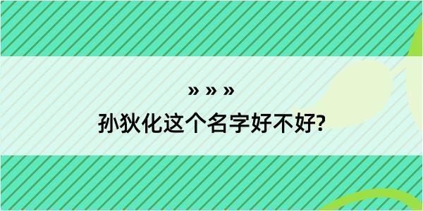 孙狄化这个名字好不好?