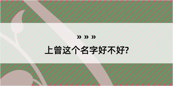 上曾这个名字好不好?