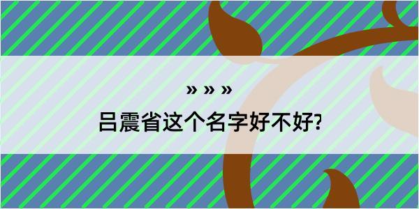 吕震省这个名字好不好?