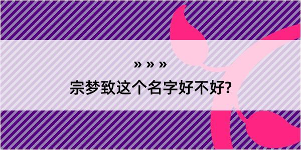 宗梦致这个名字好不好?