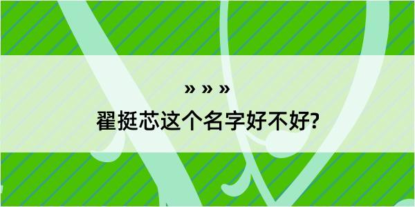 翟挺芯这个名字好不好?