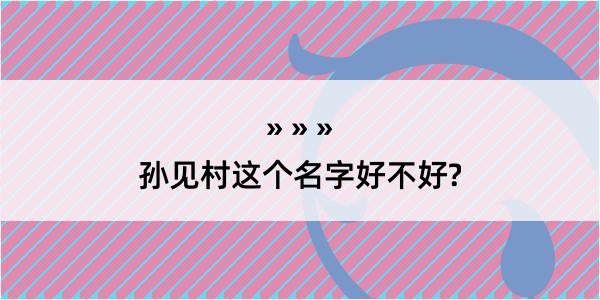 孙见村这个名字好不好?