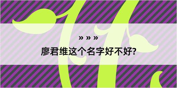 廖君维这个名字好不好?