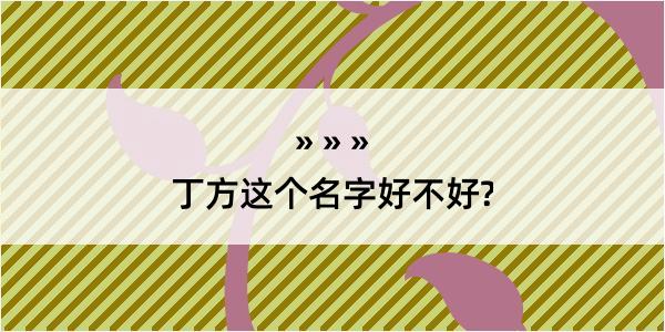 丁方这个名字好不好?