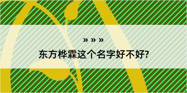 东方桦霖这个名字好不好?